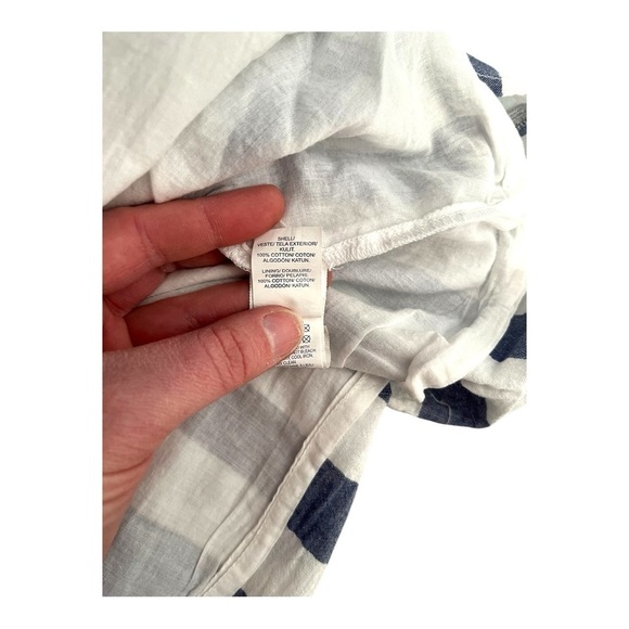 Lucky Brand off the shoulder smocked nautical blue and white stripe mini dress - Picture 7 of 9